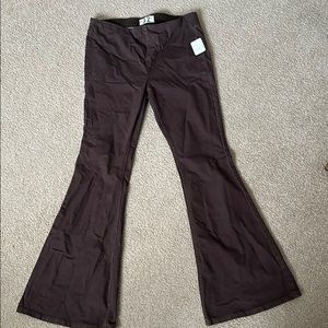 Free People Brand New Brown Flare Pants